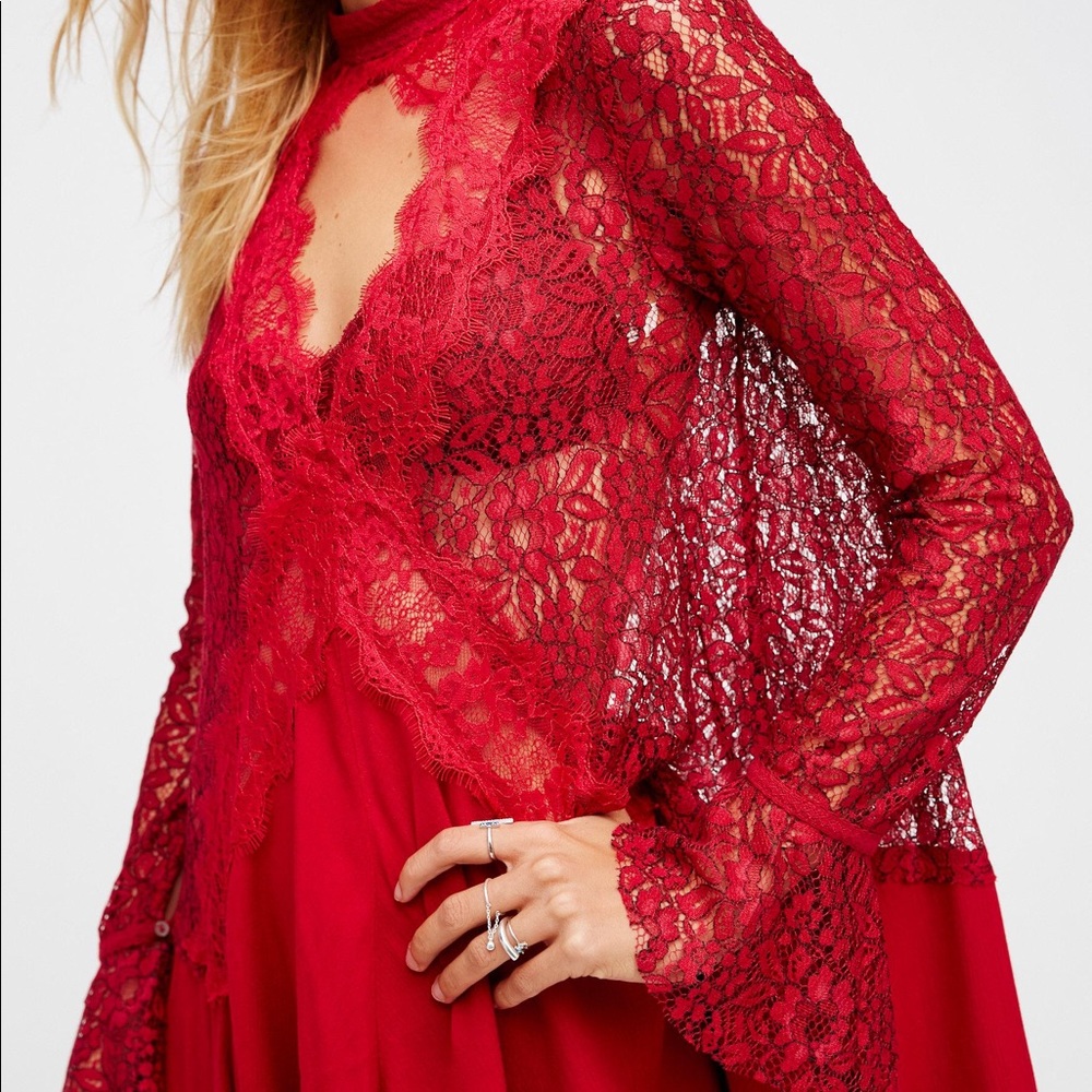 Raspberry red free people tunic - Picture 4 of 6